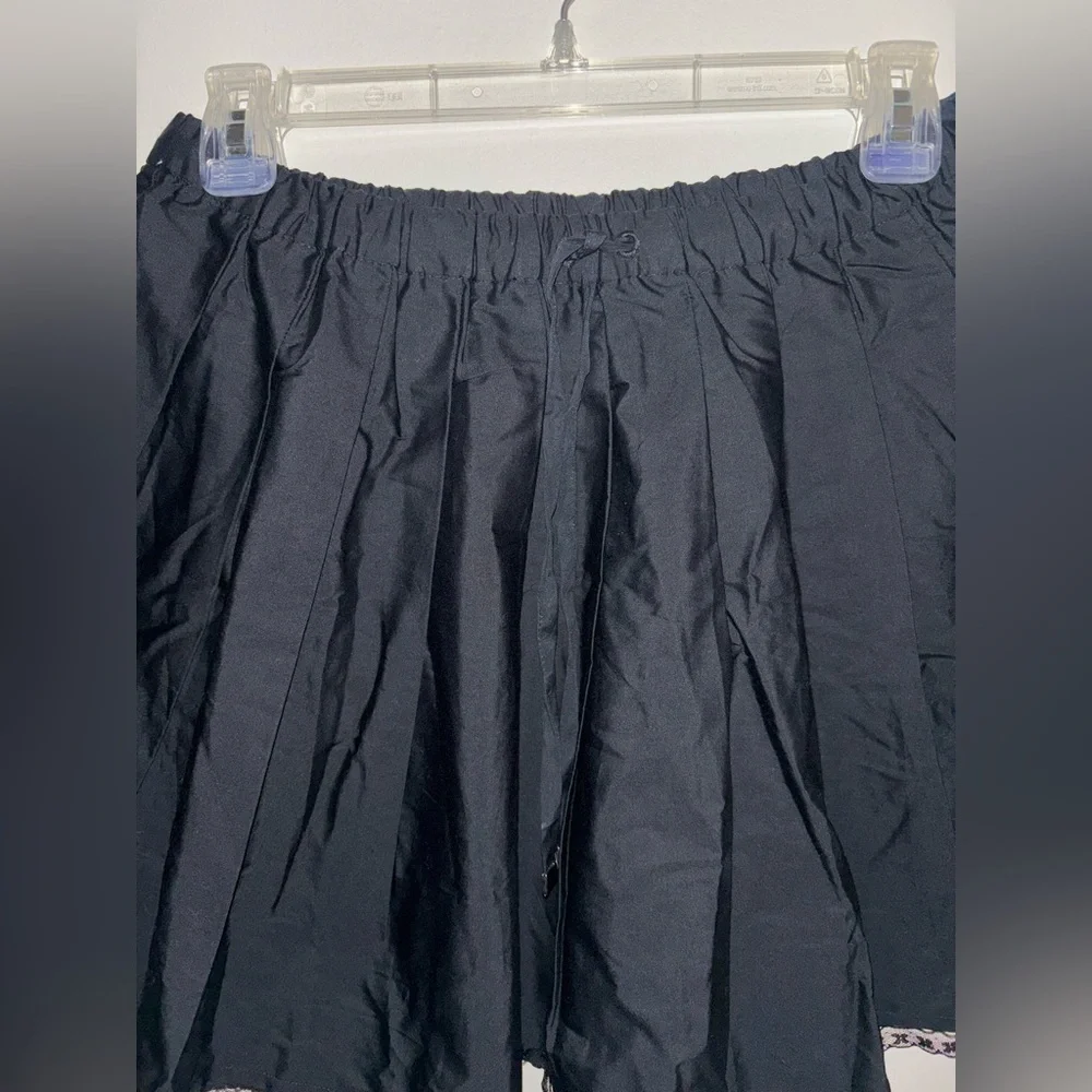 NWT J.Crew pleated tie-waist mini skirt Black Medium Preppy Casual Short